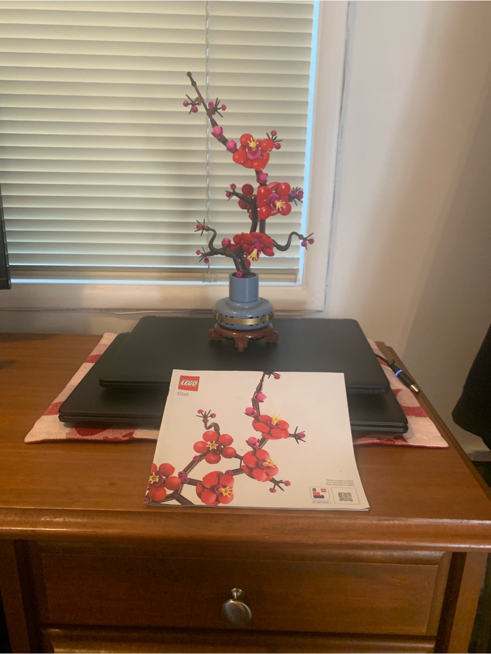 LEGO Red Blossom Decorative Tabletop Accent